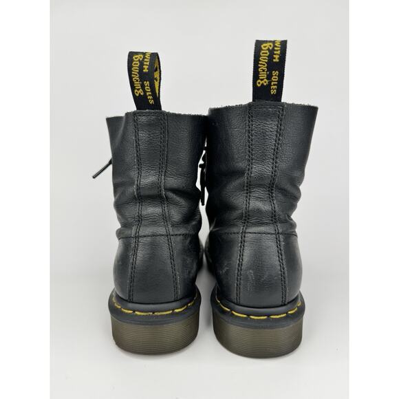 Dr. Martens 1460 Black Leather Lace Up Boots Size Womens 9 Docs Grunge Rock Goth - Picture 5 of 12